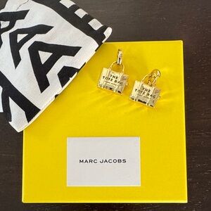 Marc Jacobs Gold Tote Bag Earrings